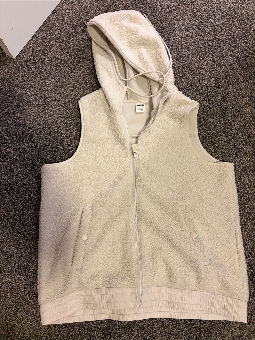 Avia Cream Sherpa Hooded Vest